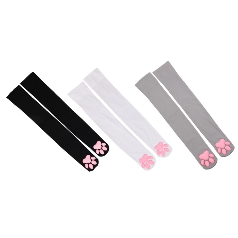 Velvet 3D Kitten Claw Socks Cute Long Socks Kawaii Cat Paw Stockings  Lolita JK