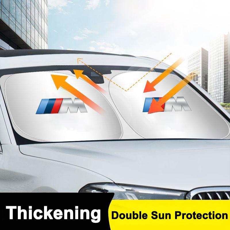 Zshqj9 Thicken Car Sun Visor Sunshade Strong UV Resistance Front Glass Sunscreen For BMW M M3 M5 X1 X3 X5 X6 E46 E39 E36 E60 Accessory