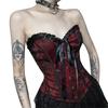 Ladies Lace Pattern Strapless Vest Elastic Rope Corset with Adjust Rope Universal Women Banquet Dress Shirt Coat Corset