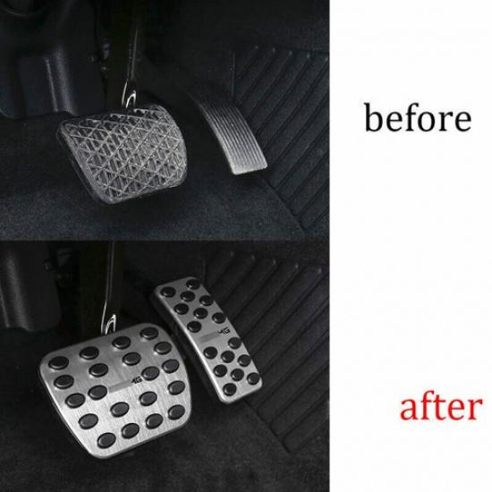 For Benz GLA 2020-2024 Silver Aluminum Accelerator Brake Pedal Footboard Trim 2*