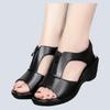 Women Sandals High Quality Soft Leather Sandals Women Wedge Platform Sandals Summer Open Toed Fish Mouth Sandal Sandalias Mujer