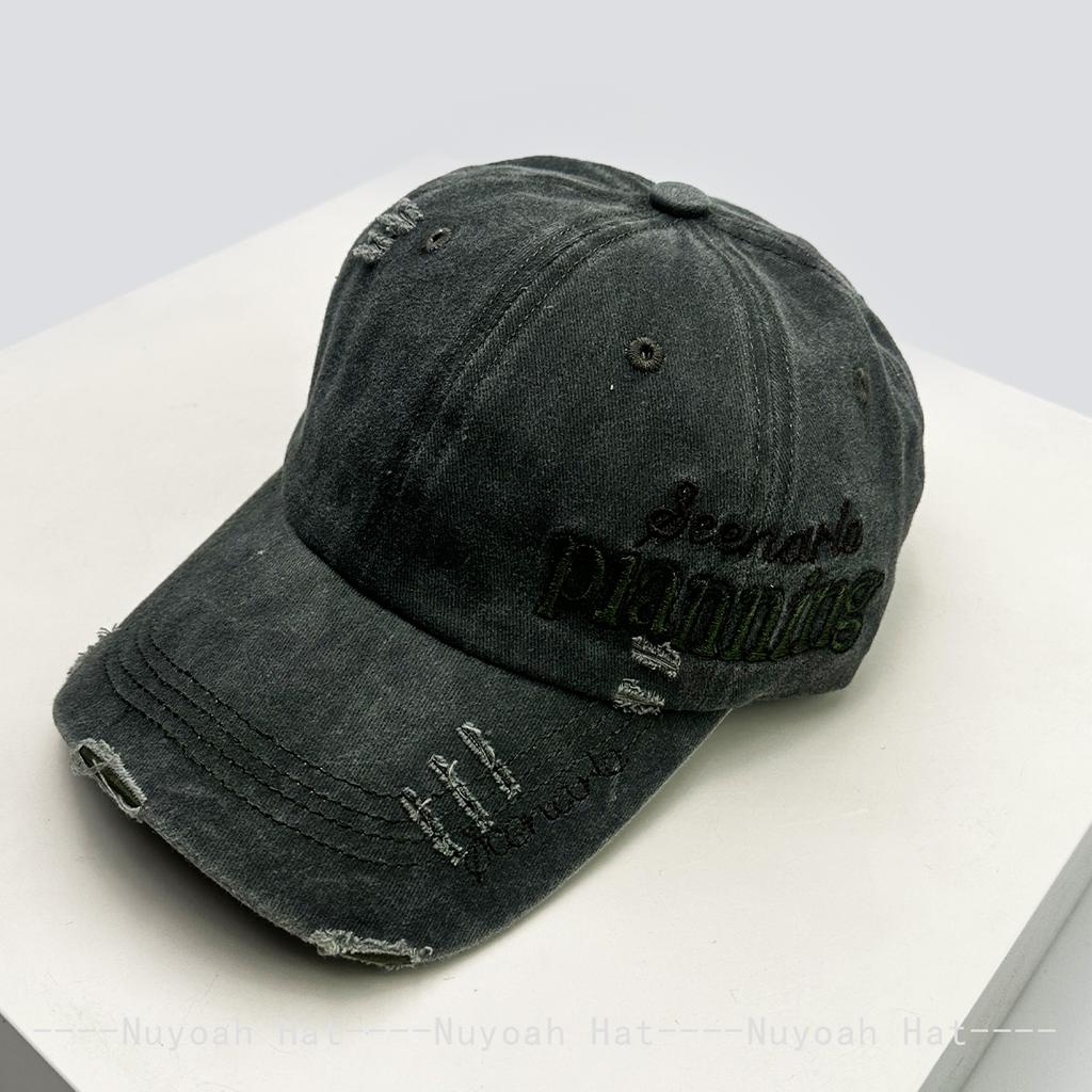 Baseball Stitching Stitched Embroidered Alphabet Side Women  Men Her Him For Fresh Caps Peaked Hats Sunshade Broken Style Versatile Personal Retro