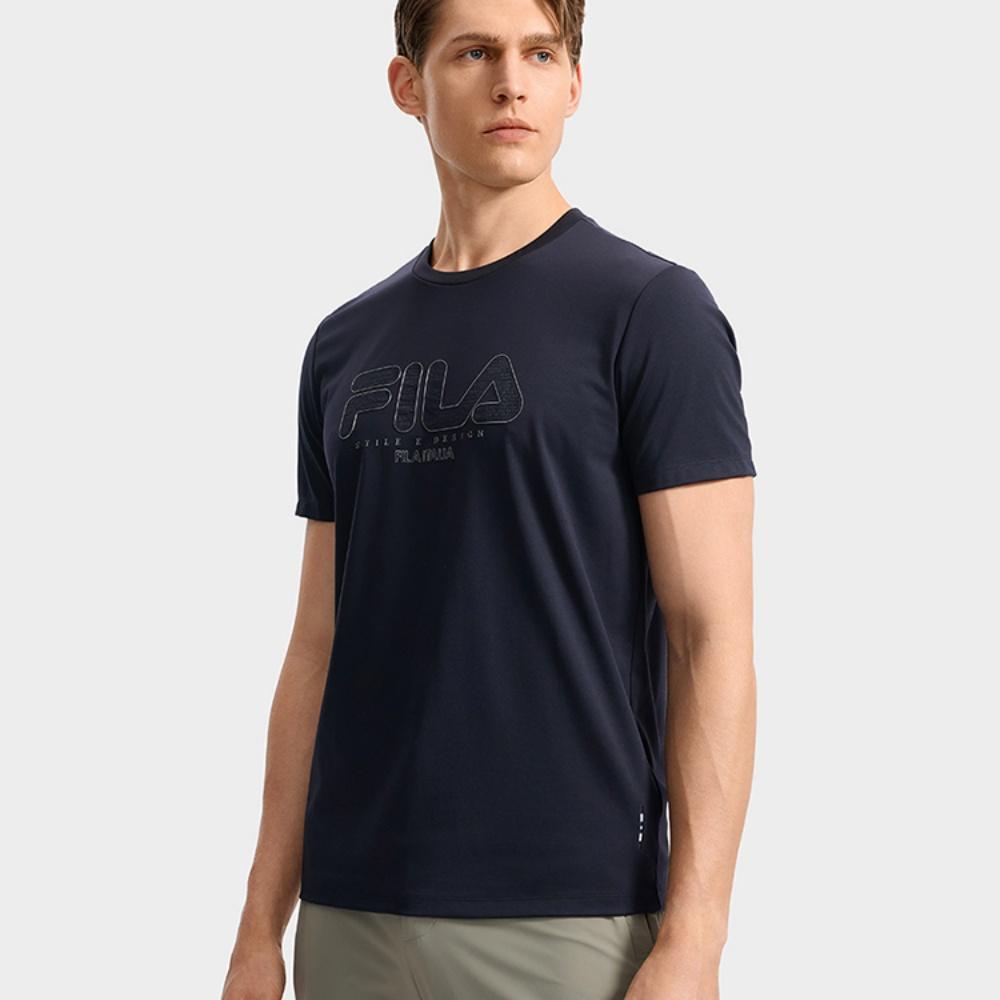 New FILA WHITE T Shirts Men's Legend Blue NV F11M533101F-NV