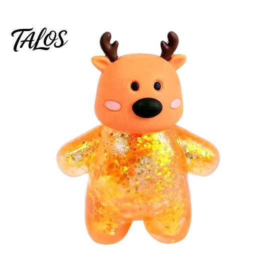 Safe TPR Squeeze Toys Christmas Santa Snowman Stress Ball, Slow Rising Soft Stretchy for Fidget Toy Anxiety Relief, Cute Holiday Decompression Gift