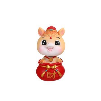 Cartoon 2026 Miniature Horse Figurine Resin Cute Shaking Horse Ornament Year of Horse DIY Festival Ornament Home Decoration