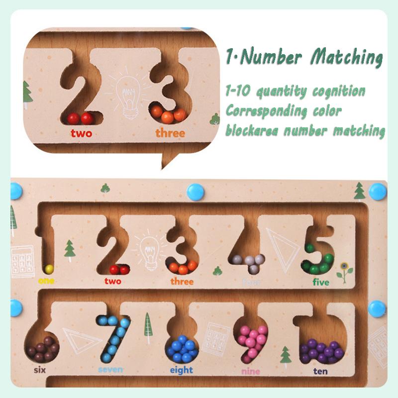 Montessori Magnetic Maze Sorting Board Kid Color Number Cognitive Matching Sensory Game Fine Motor Training Education Parish Toy