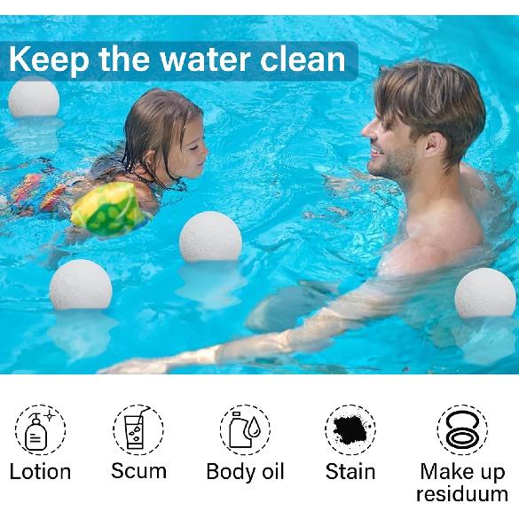 Scum Balls for Spas Hot Tub, 6 Pack Reusable Hot Tub Scum Absorber, Pool Filter Balls Surface Oil Absorbing Removes Scum Oils, Washable Floating