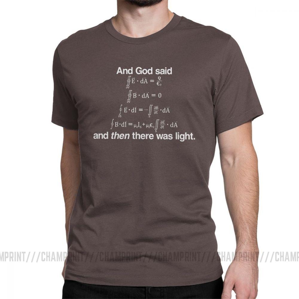 Men's And God Said Maxwell's Equations T Shirt Science Physics Geek T-Shirts Mathematics Tops Equation Nerd Cotton Tee Shirt
