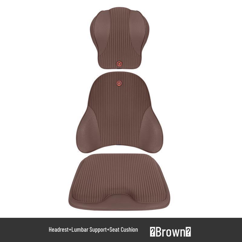 Electric Massage Lumbar Support Pillow - Memory Foam Car Seat Cushion with Remote Control.