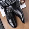 Fashion Leather Lace-Up Formal Business Shoes Comfortable Office Wedding Shoes for Men New Brand Flats Men's Classic Oxford Dress Shoes