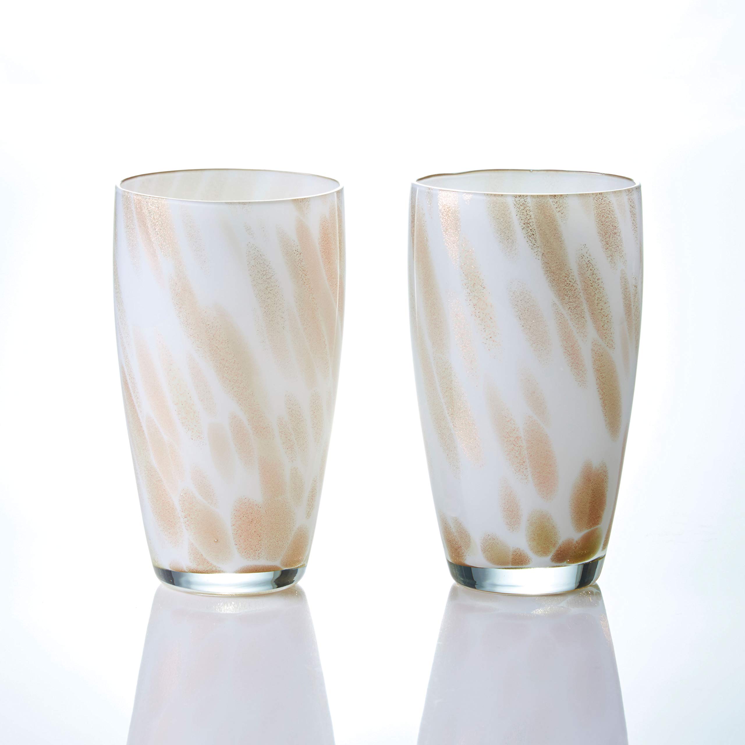 

Dolce duo Pair of Tumbler Moonstone Talisman Glasses, 380ml, [Lovers Stone], DS-5011