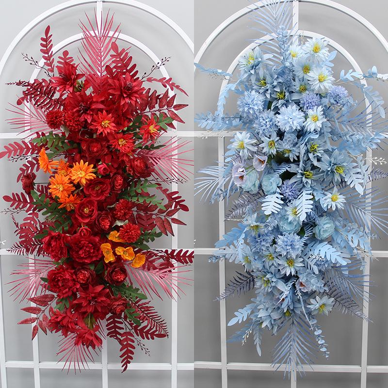 Blumen Kunstseide Blumenstreifen Set: Lange Hängegang-Anordnung & Hochzeitsaal-Dekor