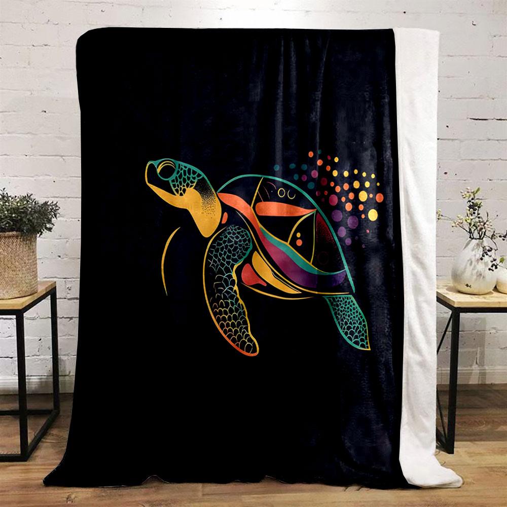 Colorful Geometric Turtle Design Print Blanket Soft and Cozy Perfect for the Living Room Bed Sofa or a Nap,gift