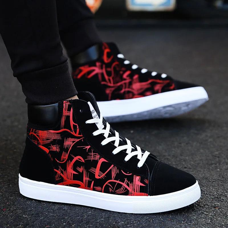 Fashion 2024 Fashion Sneakers Men Canvas Shoe Breathable Cool Street Shoes Male Brand Sneaker Black Blue Red Mens Causal Shoes