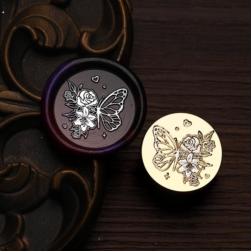 

Insect Butterfly Cicada Pattern Wax Seal Stamp Retro Sealing Wax Stamp Replace Head Scorpion Rose Decorate Gift