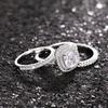 Huitan Gorgeous Women Rings 3Pcs Set AA Cubic Zirconia Engagement Wedding Party Temperament Elegant Female Zircon Fancy Gift