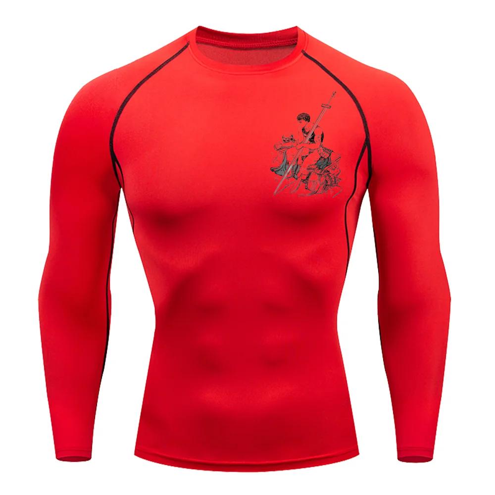 For Men Summer Athletic Compression T-Shirt Breathable Quick-Dry High-Elasticity Short Sleeve Tee with Bold Griffith Graphic Gym