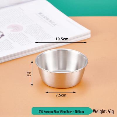Korean Style 316 Stainless Steel Rice Wine Bowl Set