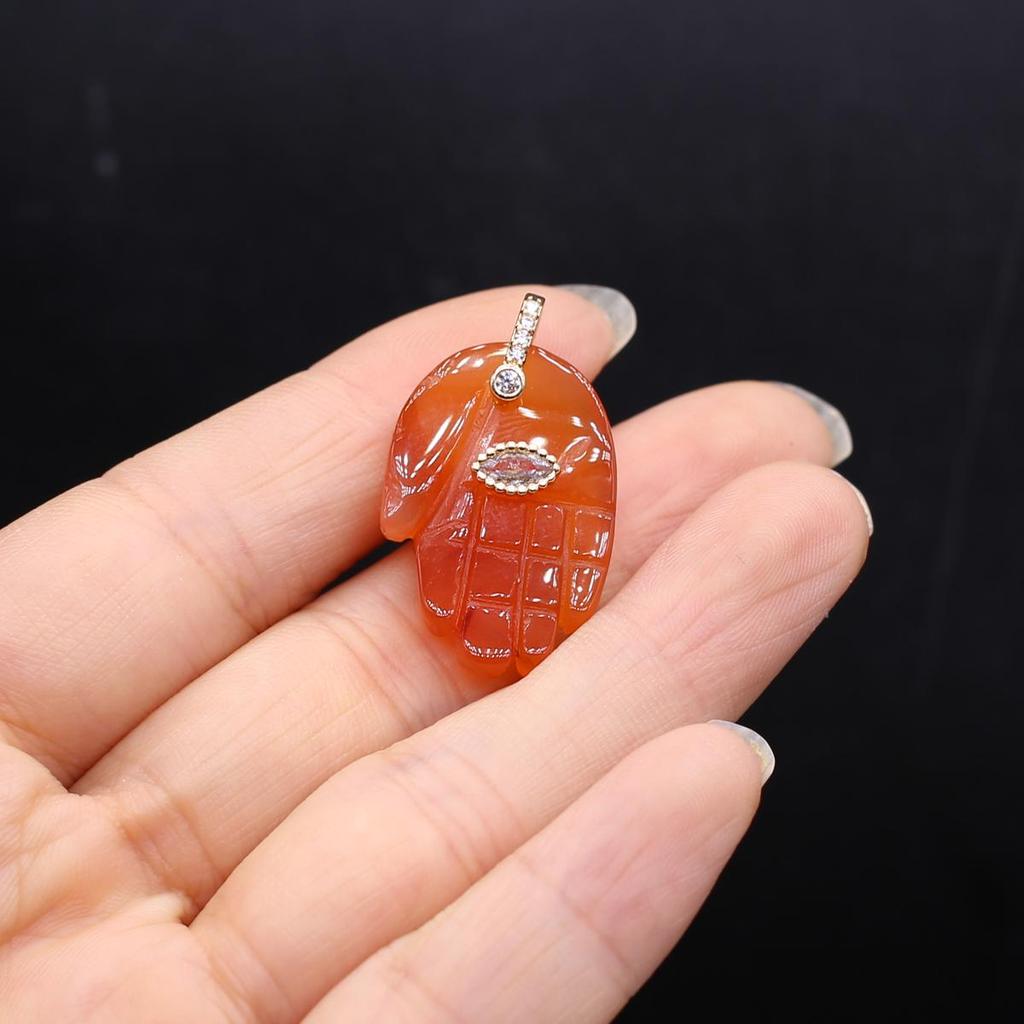 1Pc, Hand of Faramith Pendant, Energy Natural Stone Reiki Healing Crystal Gemstone Charms for Jewelry Making DIY Necklace Christmas Gift 18×32mm