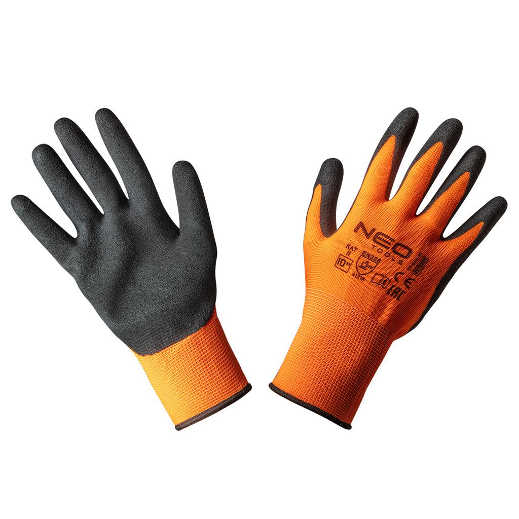 Work gloves, nitrile-coated polyester (sandy), 4131X, size 10