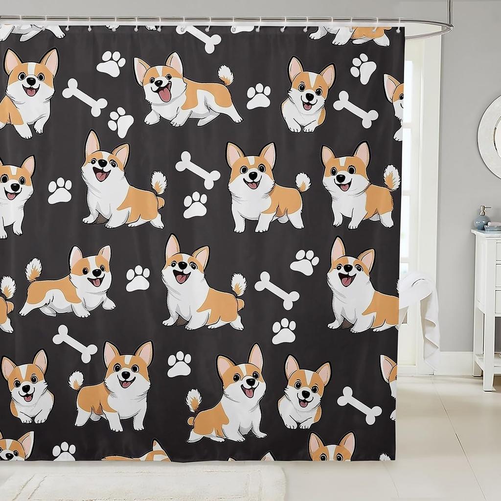 Cat Fabric Shower Curtain for Girls Kids Teen,Colorful Cartoon Animals Bathroom Shower Curtain Sets Cute Pet Shower Curtain