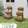 3-Tiers Wooden Raised Garden Bed Planter Box Flower Pots Vertical Garden Planter Wood Plant Stand for Vegetables Flowers Herbs