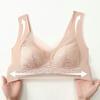 Women Brassiere Plus Size Seamless Lace Mesh Breathable Breast Support Wide Shoulder Strap Padded No Constraint Lady Bra Inner Wear Clothes