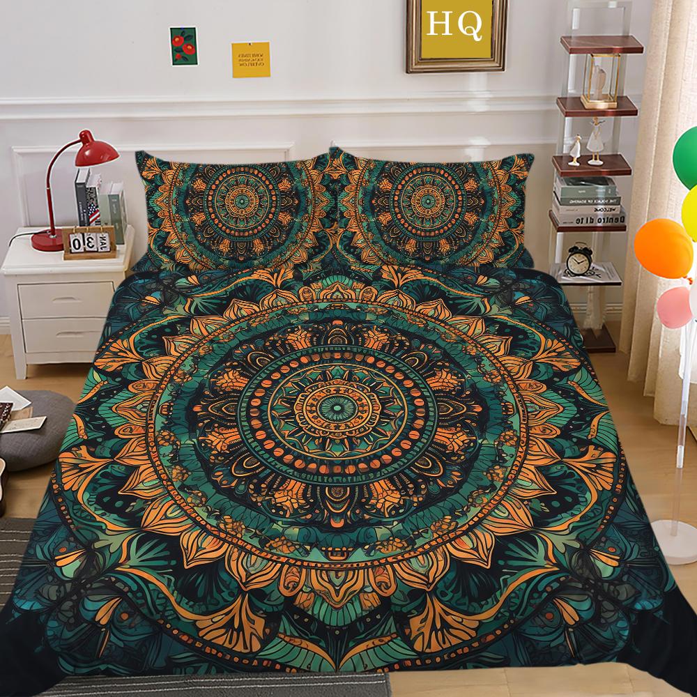 Set de lenjerie de pat pentru acasă cu imprimare 3D Datura Husă de plapumă din poliester Husă de pat pentru femeie Costume King Size Textile de casă moi