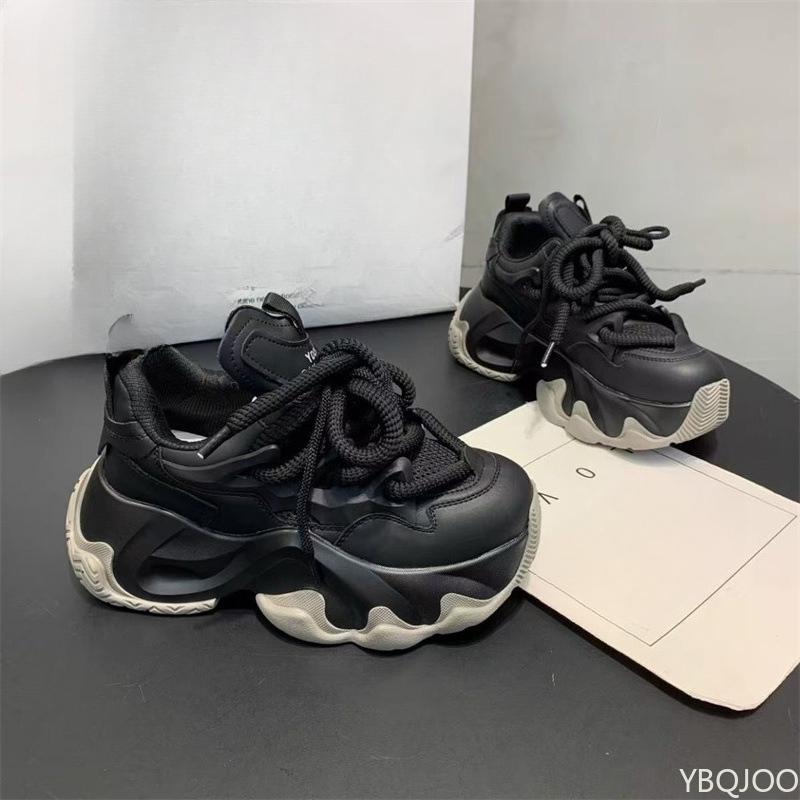 New Spring Fashionable Casual Women's Sneakers Spring Lace-Up Thick Bottom Shoes Woman Lightweight Breathable Sports Shoes