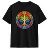 Tree Of Life Chakra Symbols Zen Yoga Meditation Spiritual T Shirts  100% Cotton Clothes Short Sleeve Round Neck Tee Shirt