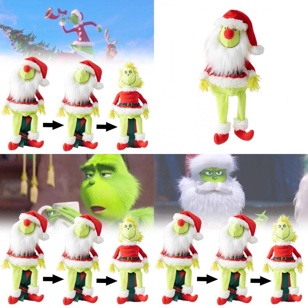 Adorable Diy Removable Sitting Green Haired No Face Doll Long Bearded Plush Toy