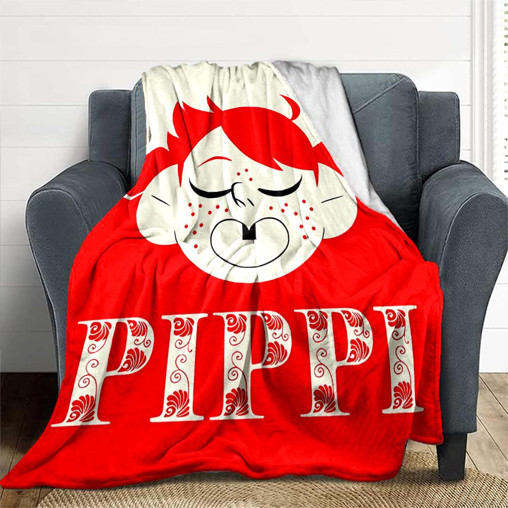 1pc Pippi Longstocking Outdoor Blanket Lightweight Flannel, Soft & Warm, All Season Use for Sofa, Outdoor, Camping, Living Room, Office, Chair