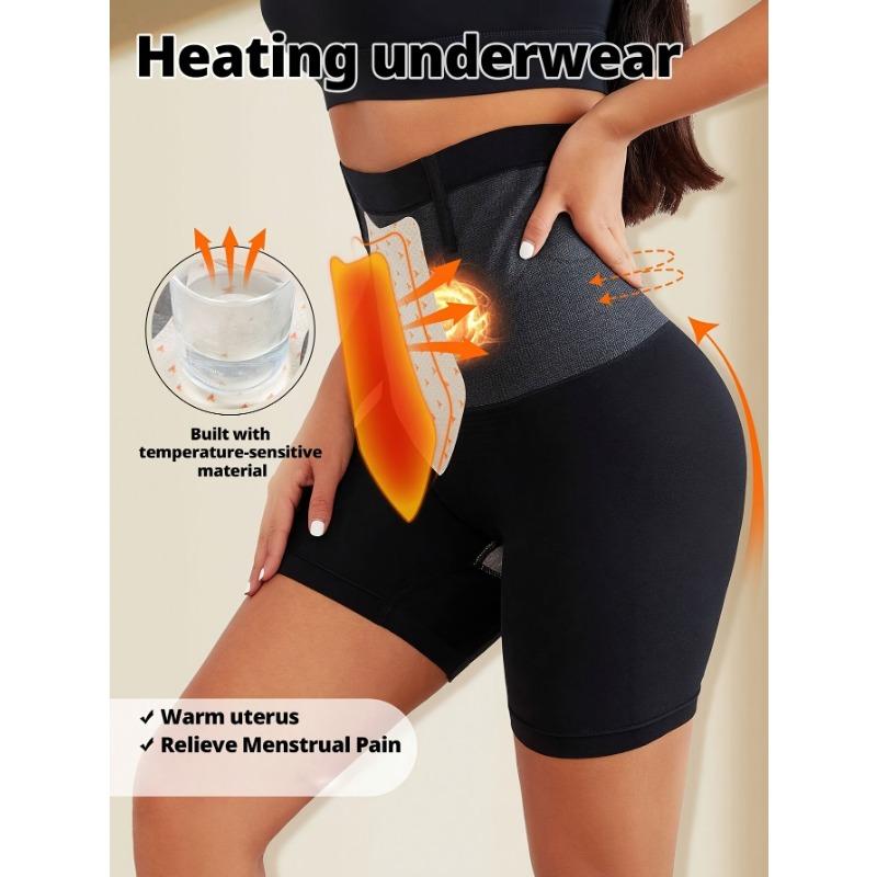 Pantalones Cortos Térmicos Cálidos sin Costuras de Cintura Alta para Control de Barriga Postparto, Pantalones de Ropa Interior Moldeadora para Mujer Boxer Levanta Glúteos