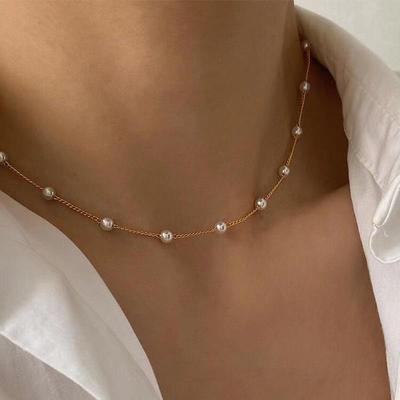 Schicke Perlen-Choker-Halskette - Minimalistisches Design für Frauen