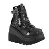 Thick-soled Women's Boots with Wedges, Bat Belt Buckle, Short Martin Boots for Women