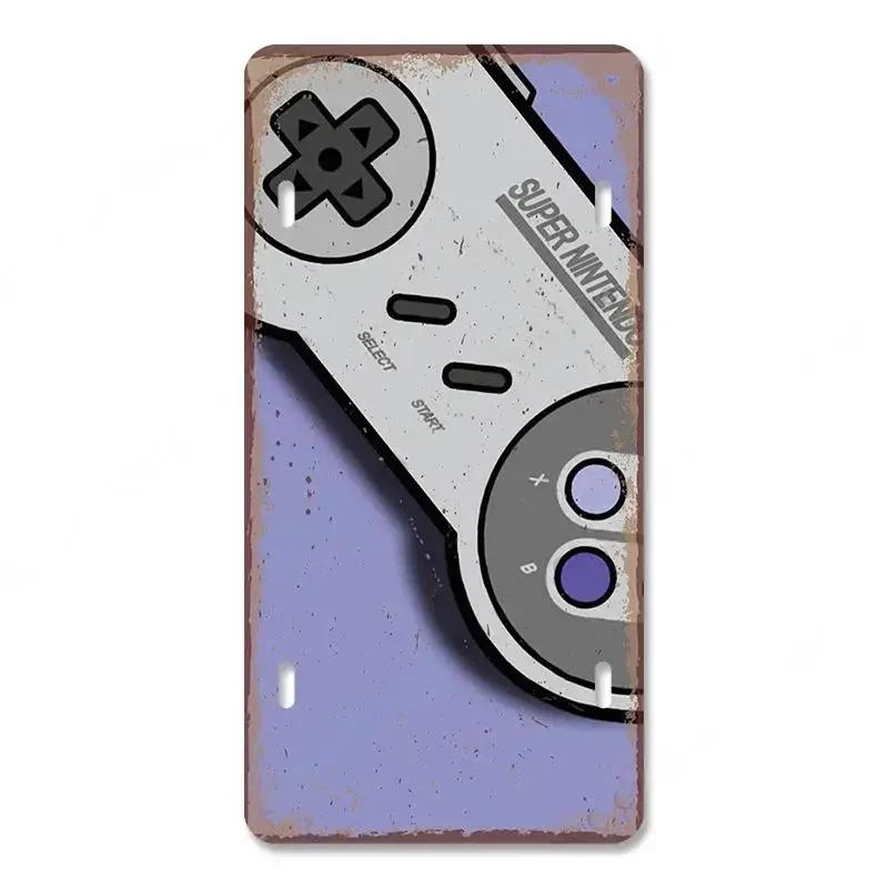 Vintage Video Game License Plate Metal Sign Playstation Gamer Metal Tin Poster For Boys Play Room Workshop Home Wall Art Decor