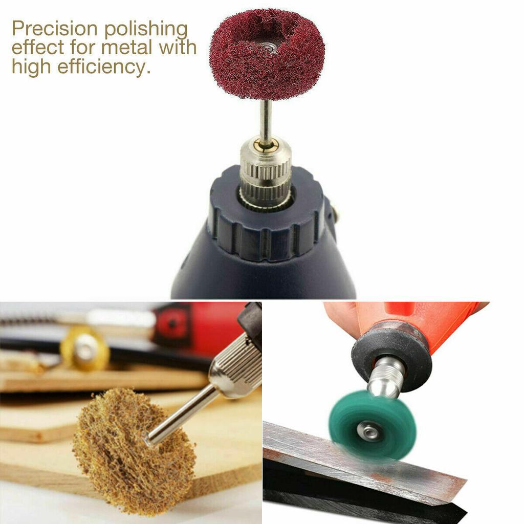 1 Inch Wool Felt Grinding Sanding Head Abrasive Buffing Wheel 3mm Shank Cotton Thread Polishing Mini Brush for Dremel Dril