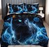 Black Cat Blue Rose Bedding Set Animal Duvet Cover Modern Bed Cover Home Decor Single Double Queen King Full Size Beds