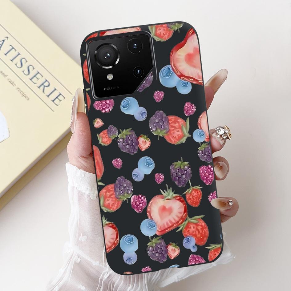 For Asus Rog Phone 9 Pro 5G Case Popular Flower Cartoon Soft Black Silicone Shockproof Cover For Asus Rog Phone 9 FE Phone9 Capa