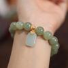 Trendy Retro Hetian Jade Beaded Bracelet for Women - Unique Gift for Mom