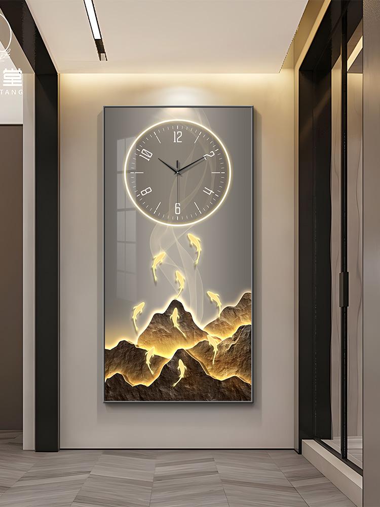 Modern Art Home Decorative 3d Wall Clock Living Room Corridor Digital Large Wall Clock Wall Decoration Golden LED Light Painting