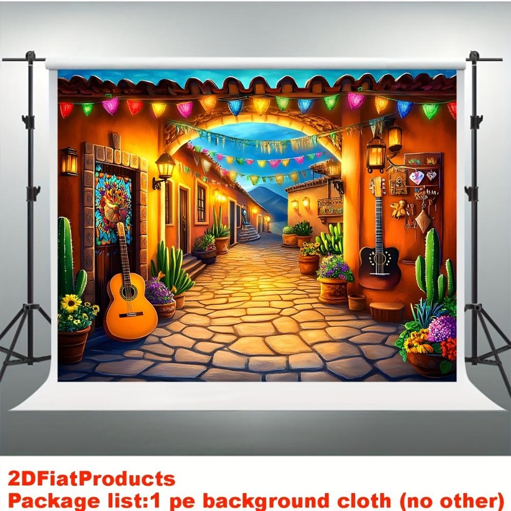 One vibrant Mexican garden polyester backdrop perfect for home decoration outdoor activities and photo booths