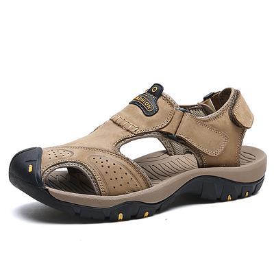 Sandales Homme Été Respirantes Chaussures Décontractées d'Extérieur Embouts Chaussures de Plage Semelles Épaisses Antidérapantes Personnalité