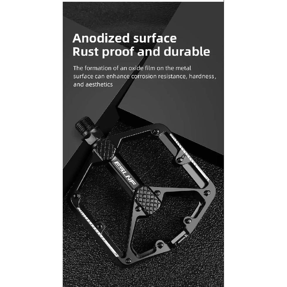 ESLNF Bicycle Pedal Aluminum Alloy Cycling Accessories Ultra Light Widened Anti-Slip Bearing MTB Road Bike DU Pedals