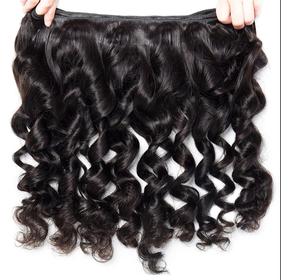 10A Mink Brazilian Virgin Hair Bundle 50g Unprocessed Virgin Brazilian Wavy Hair with Thick Ends and Layered Hair Extensions