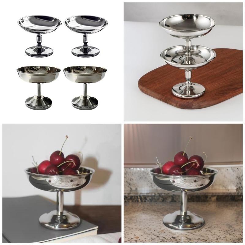 2 Stück 304 Edelstahl Dessertbecher Eisbecher Puddingbecher Dessertservierbecher Geeignet für Eis und Pudding