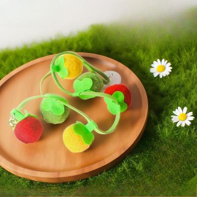 Cat Toys, Tomato Cat Teaser Sticks, Simulated Persimmon Cat Teaser Toys, Self-entertaining and Boring Gadgets with Bells, Catnip Products