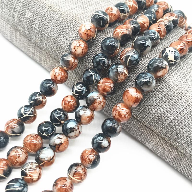 New 4/6/8mm Charm Double Salad Glass Beads Loose Spacer Beads for Jewellery Making Diy Bracelets Necklace Accessories