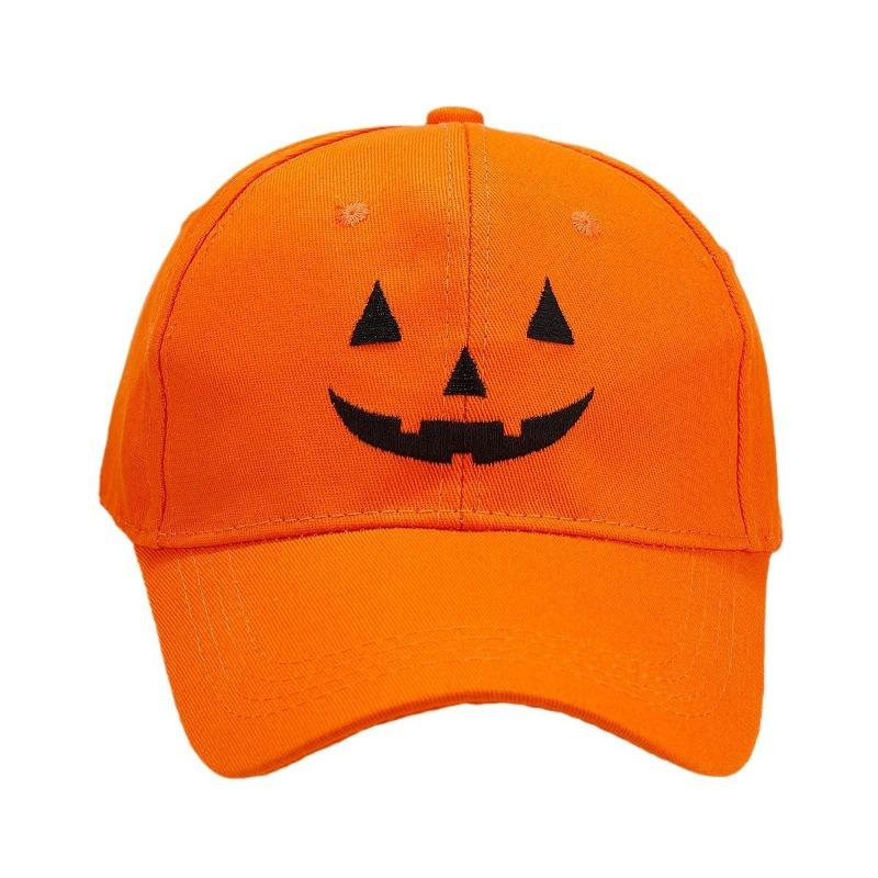 Funny Personality Sunshade Sunscreen Curved Eaves Pumpkin Skull Orange Baseball Cap Halloween Cap