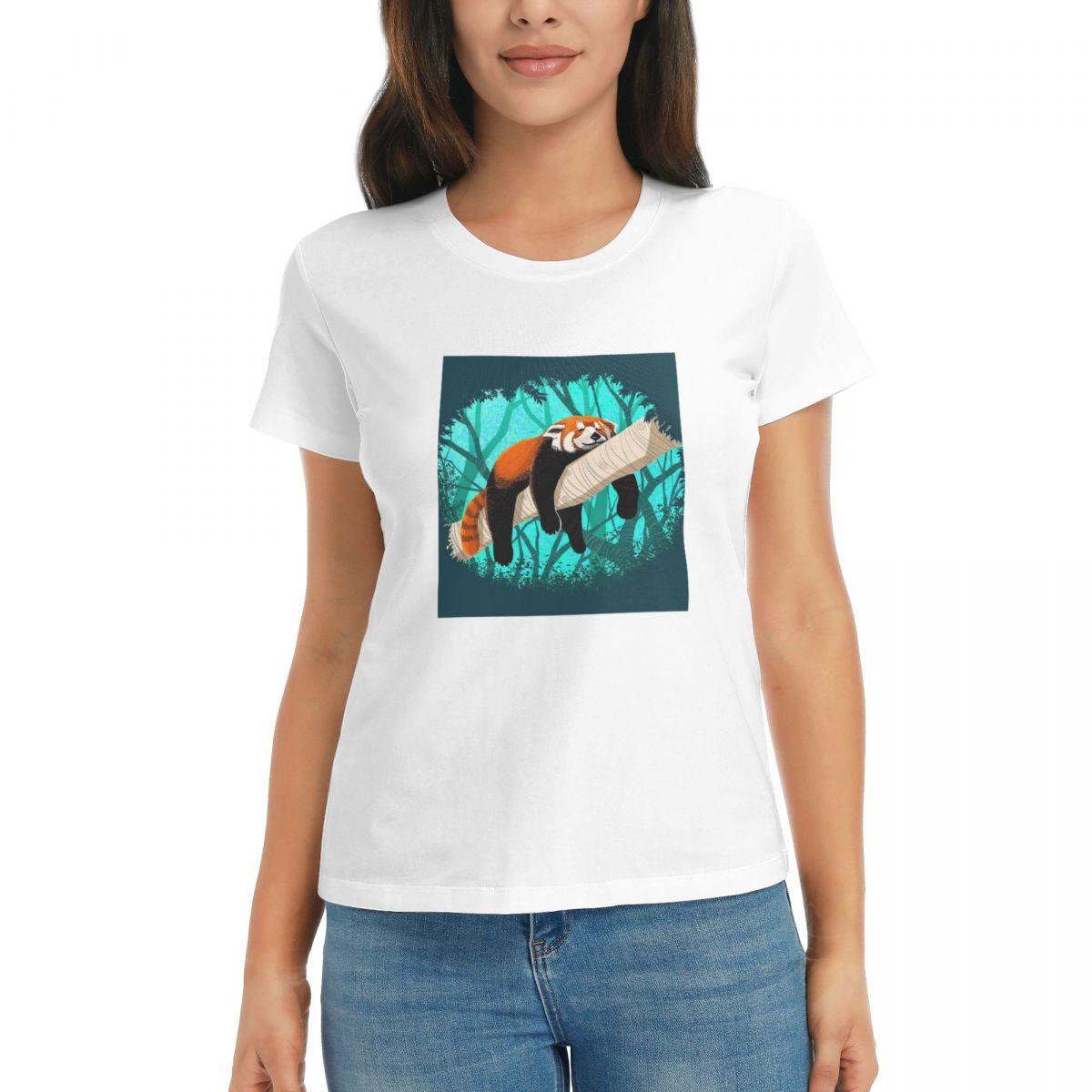 

Women TShirt Red Panda Animal Summer Short Sleeve Tees ONeck Cotton T Shirts Clothes Tops Streetwear S